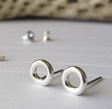 Sterling Silver polished circle earrings