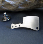 Butcher Knife Cleaver Tie Tack handmade from sterling silver