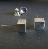 Solid Cube Stud Earrings