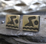 Swimmer Sterling Silver Post Earrings