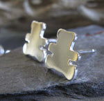 Teddy Bear Sterling Silver Stud Earrings