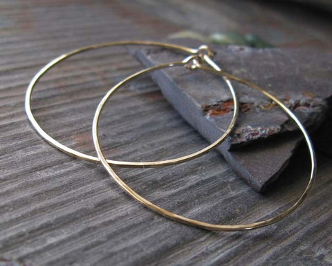 Thin Gold Delicate Hoop Earrings Medium
