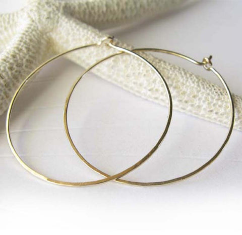 Thin Gold Delicate Hoop Earrings Medium
