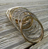 Thin Hammered Stacking Rings Sterling Silver and 14k Gold Filled