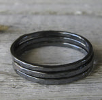 Thin Oxidized Sterling Silver Stacking Rings