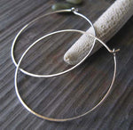 Thin delicate Medium Handmade Sterling Silver Hoop Earrings