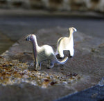 Tiny dinosaur stud earrings in sterling silver or 14k gold