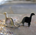 Tiny dinosaur stud earrings in sterling silver or 14k gold