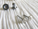 Tiny Dot Stud Earrings Sterling Silver Oxidized & Brushed
