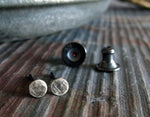 Tiny Hammered Dot Stud Earrings Sterling Silver Oxidized & Brushed