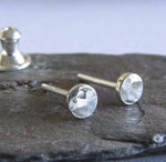 Tiny Hammered Dot Stud Earrings Sterling Silver