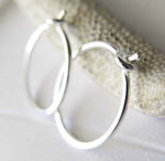 Tiny Sterling Silver Thin Sleeper Hoop Earrings