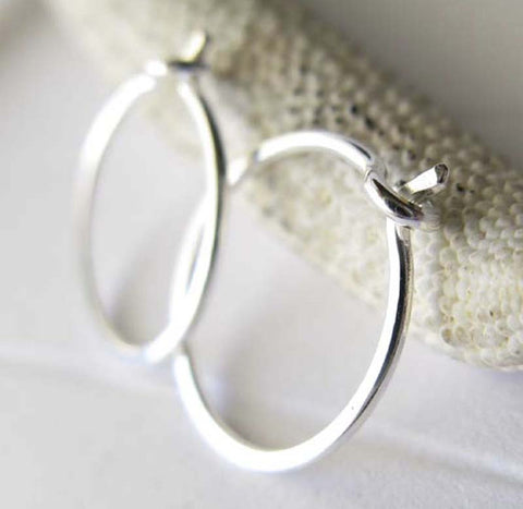 Tiny Sterling Silver Thin Sleeper Hoop Earrings