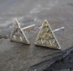 Triangles in Triangle geometric stud earrings in sterling silver