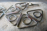 Urban Rustic Triangle Hoop Earrings Sterling Silver