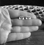Navy United States Military jewelry. Sterling silver stud earrings handmade in the USA.