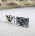 Navy United States Military jewelry. Sterling silver stud earrings handmade in the USA.