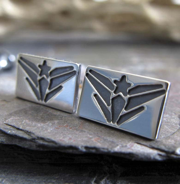 United States Military Navy Sterling Silver Earrings Handmade in