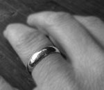 Wedding band sterling silver hammered 4mm ring