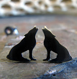 Howling Wolf Stud Earrings