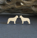 Australian Cattle Dog stud earrings.  Tiny sterling silver or 14k gold posts.