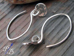 Dainty minimal dangle earrings polished sterling silver