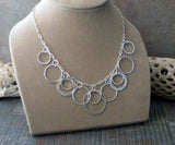 Bold statement rings necklace handmade in sterling silver