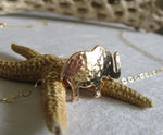 Petite elephant pendant necklace handmade in sterling silver or 14k gold