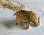 Petite elephant pendant necklace handmade in sterling silver or 14k gold