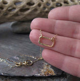 Dainty hammered rectangle minimalist necklace available in sterling silver or 14k gold