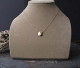 Dainty square minimalist necklace handmade in sterling silver or 14k gold
