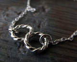 Infinity Twist danity handmade necklace sterling silver