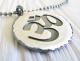 Om Yoga pendant. Spiritual hindu jewelry handmade in sterling silver