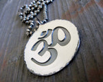 Om Yoga pendant. Spiritual hindu jewelry handmade in sterling silver
