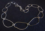 Long organic sterling silver statement necklace