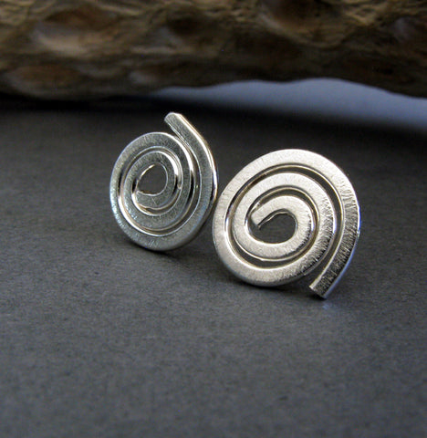 Organic Spiral Stud Earrings