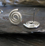 Organic Spiral Stud Earrings