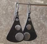 Mixed metal teardop dangle earrings copper and sterling silver