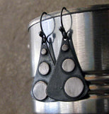 Mixed metal teardop dangle earrings copper and sterling silver